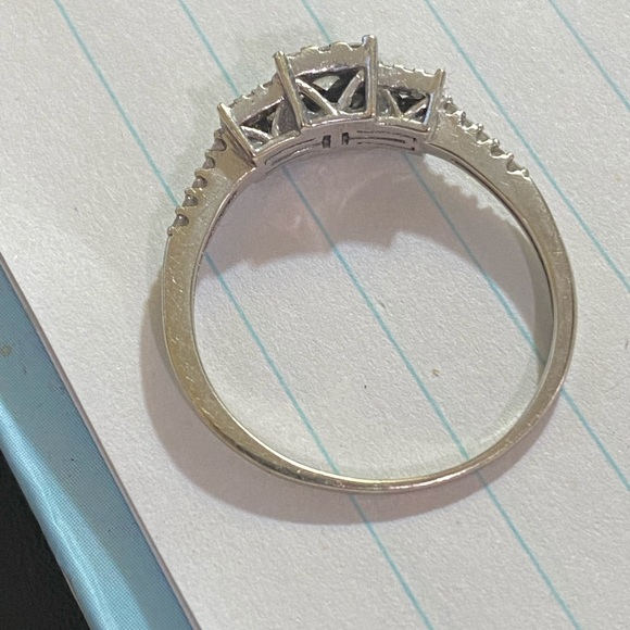 1/2 ct Diamond Three-Stone Ring in 10K White Gold - Picture 7 of 9